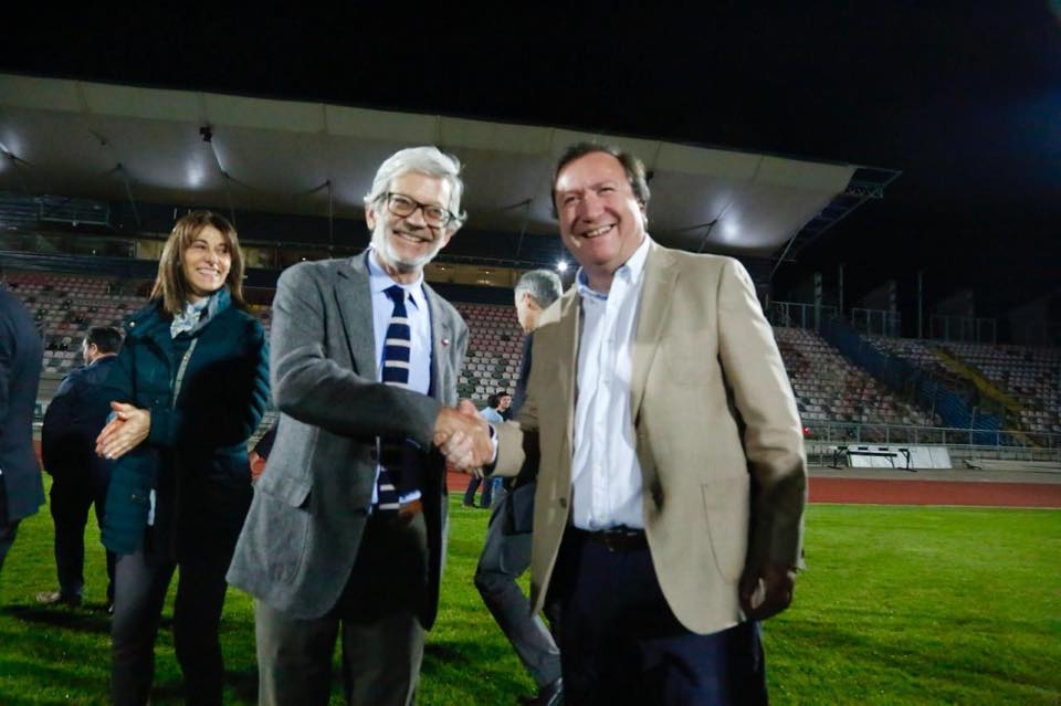 Autoridades inspeccionan avances de la ampliación del Estadio Fiscal de Talca