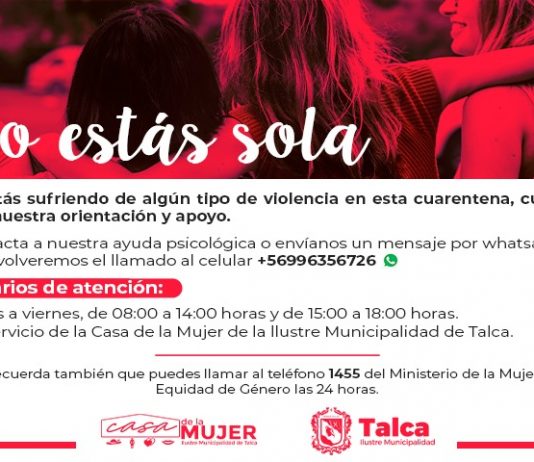 Talca habilita teléfono de apoyo psicológico para casos de violencia intrafamiliar