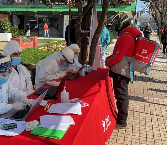 Más de medio centenar de repartidores de la comuna se realizaron el test de PCR