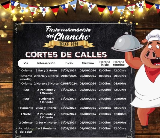 Dan a conocer cortes de calles que se realizarán previo a la Fiesta del Chancho 2024
